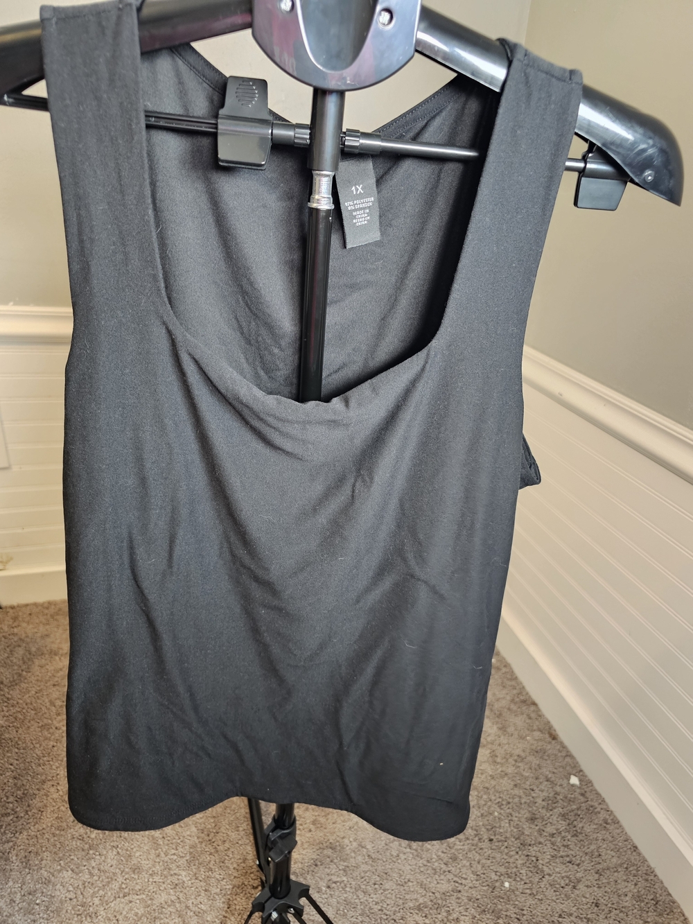 Black Women's Scoop Neck Tank Top - Brand:Kristen Nicole 1x Super Soft